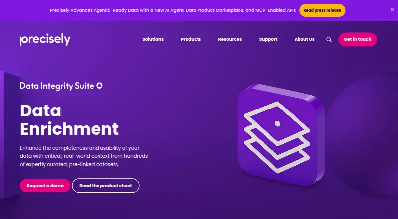 The Precisely Data Enrichment homepage