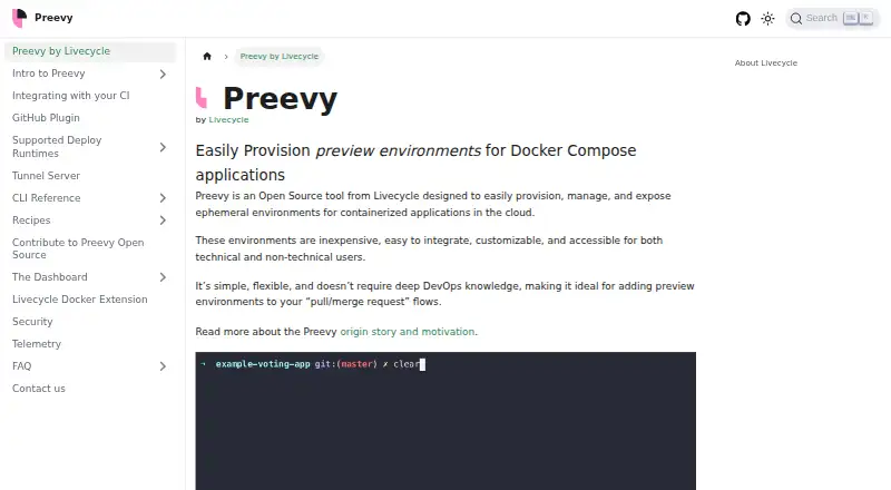 The Preevy homepage