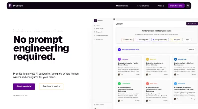 The Premise homepage