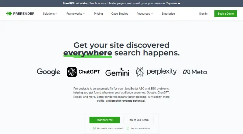 The Prerender.io homepage