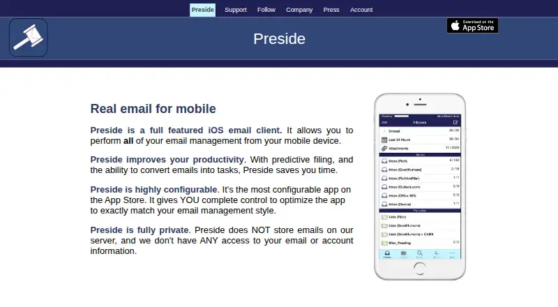 The Preside homepage