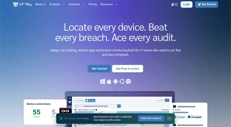 The Prey homepage