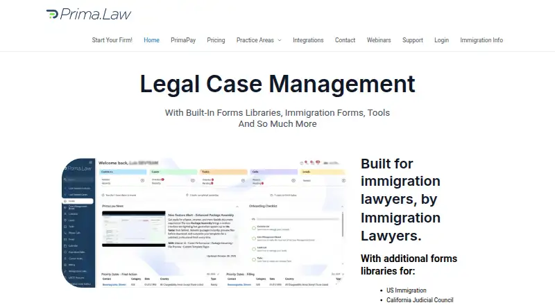 The Prima.Law homepage