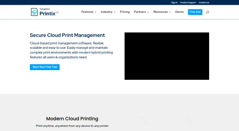 The Printix homepage