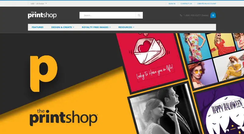The The Print Shop homepage