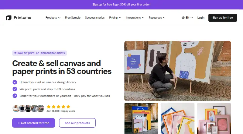 The Printumo homepage
