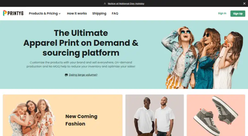 The Printy6 homepage