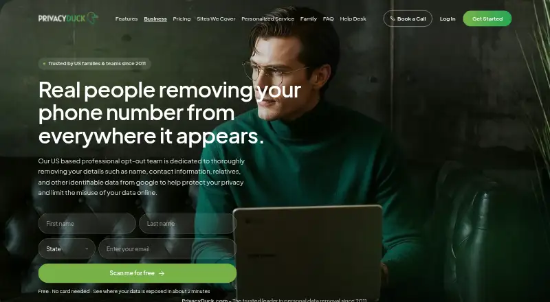 The PrivacyDuck homepage