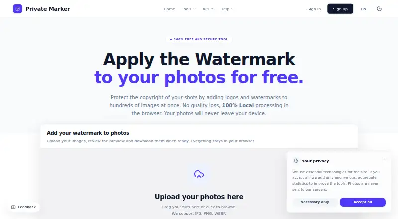 The Private Marker homepage