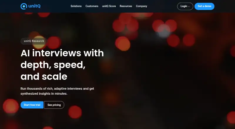 The unitQ Research homepage