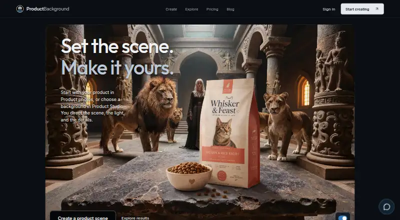 The ProductBackground homepage