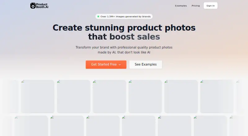 The Product Booth AI homepage