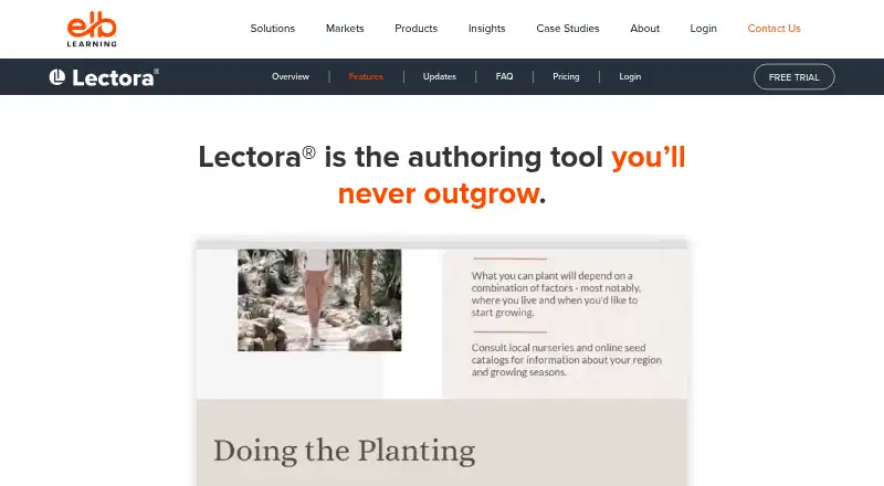 The Lectora homepage