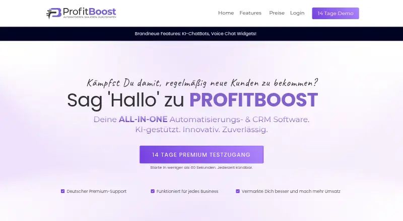 The ProfitBoost homepage