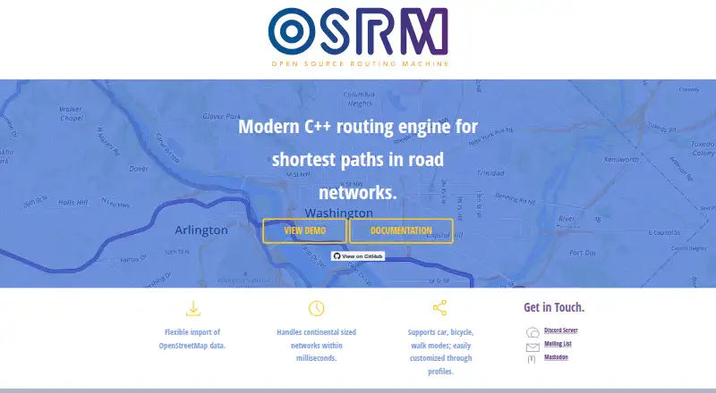 The OSRM homepage