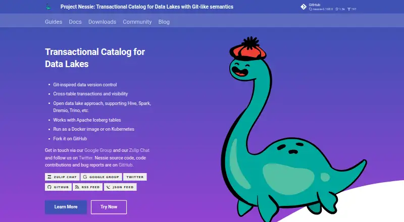 The Project Nessie homepage