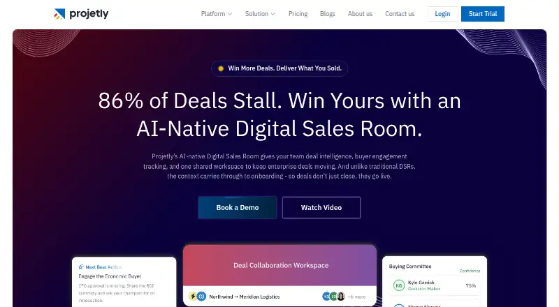 The Projetly homepage