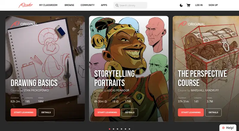 The Proko homepage