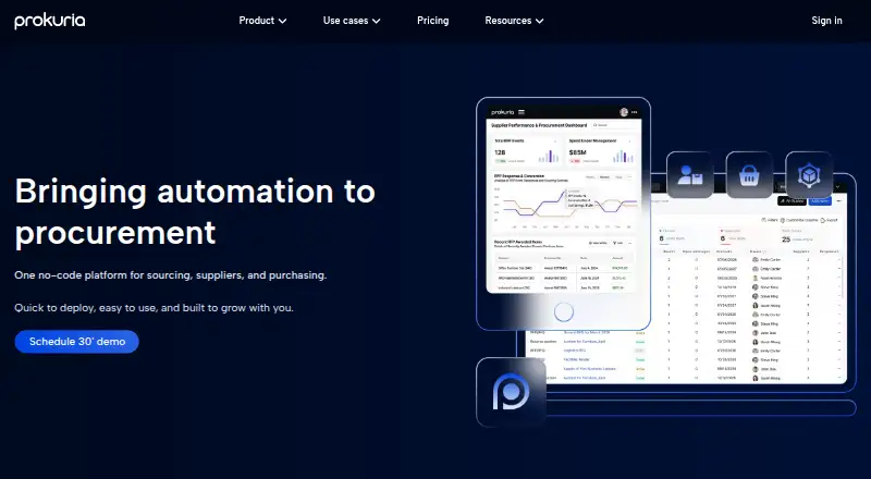 The Prokuria Sourcing homepage