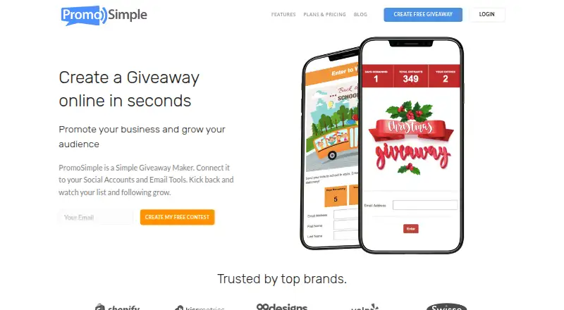 The PromoSimple homepage
