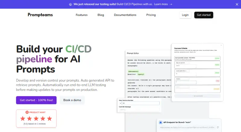 The Prompteams homepage