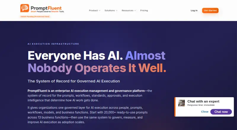 The PromptFluent homepage