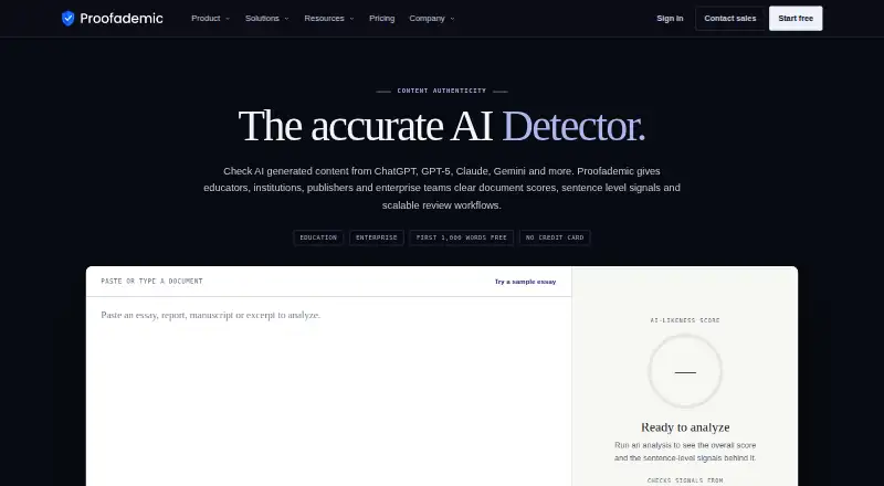 The Proofademic homepage