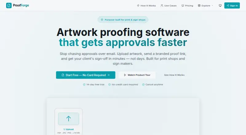 The ProofForge homepage