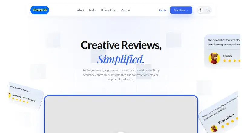 The Proofrr homepage