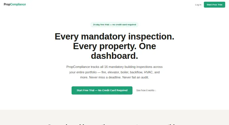 The PropCompliance homepage