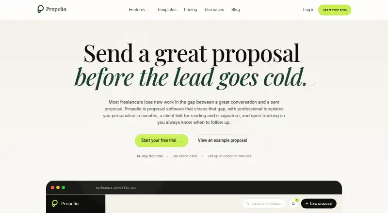 The Propelio homepage