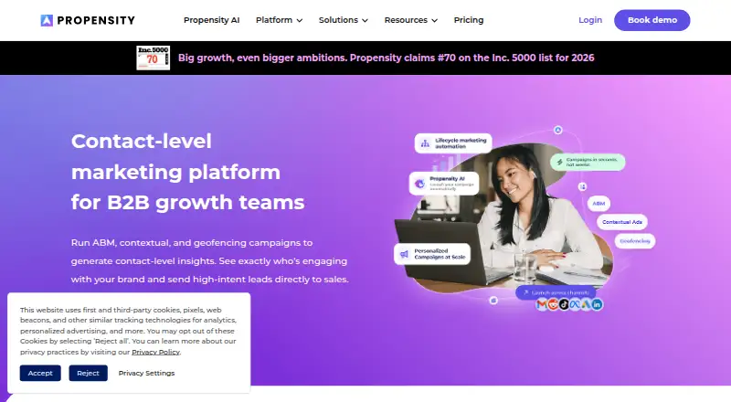 The Propensity homepage