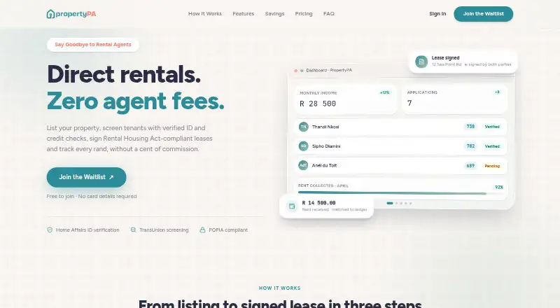 The PropertyPA homepage