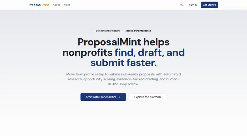 The ProposalMint homepage