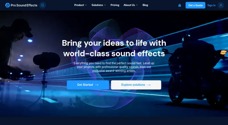 The Pro Sound Effects homepage