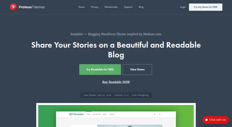 The Readable homepage