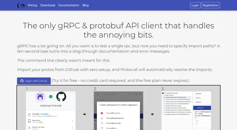 The ProtoCall homepage