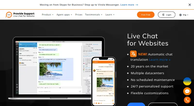 The Provide Support homepage