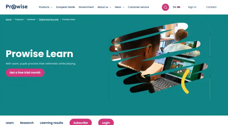 The Prowise Learn homepage