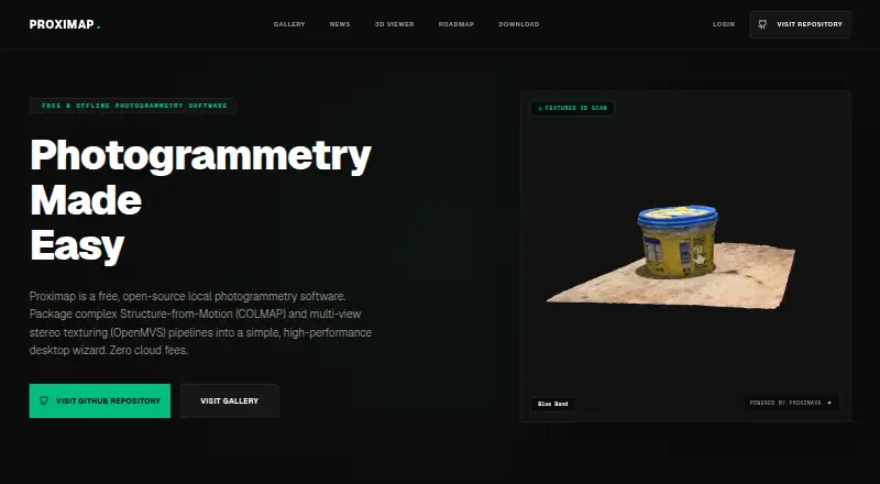 The Proximap homepage