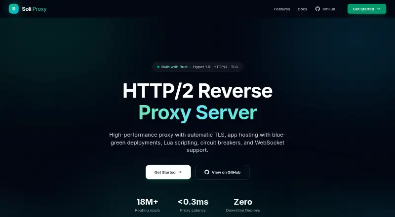 The Soli Proxy homepage