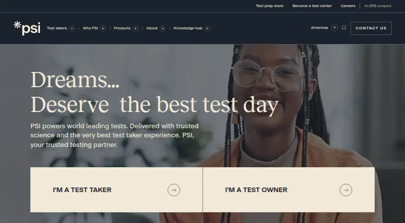 The PSI Secure Browser homepage
