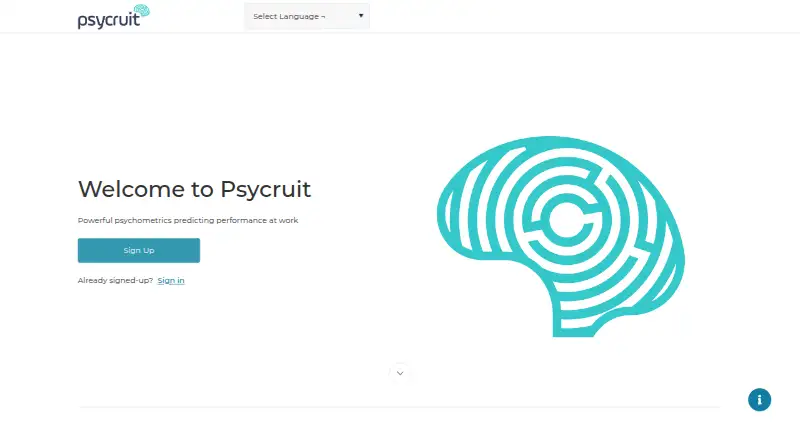 The Psycruit homepage