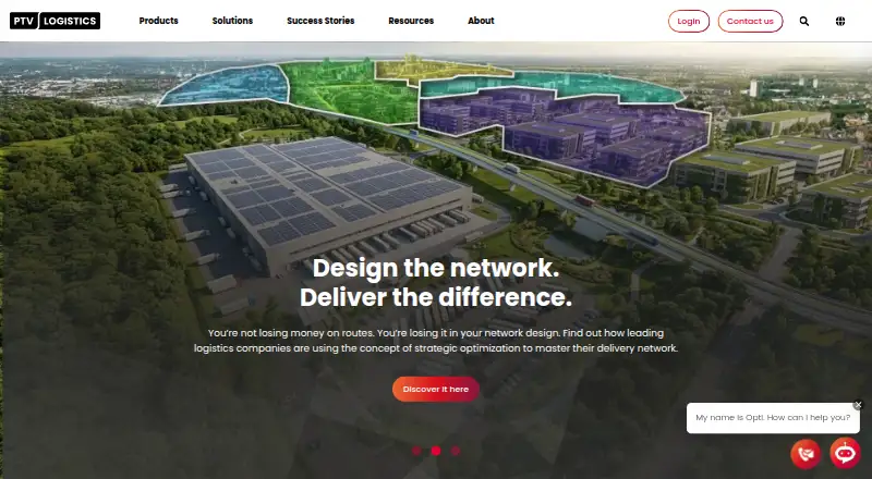 The PTV Route Optimizer homepage