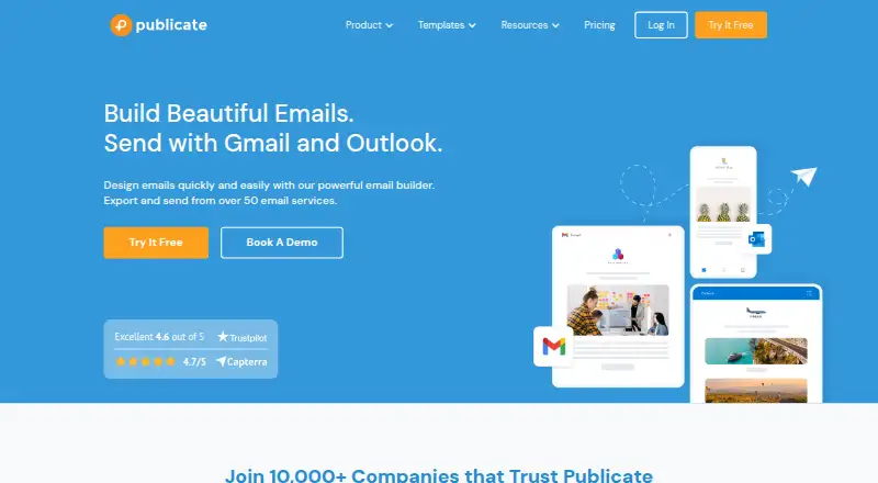 The Publicate homepage