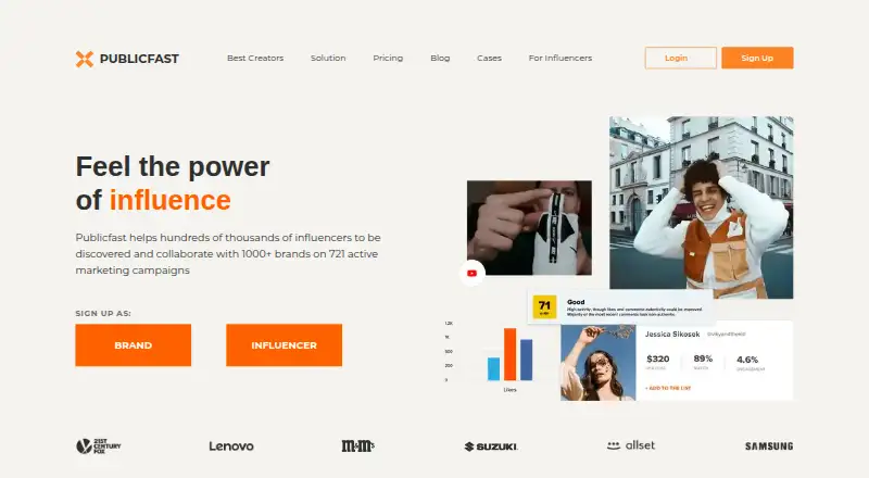 The Publicfast homepage