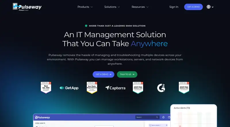 The Pulseway homepage