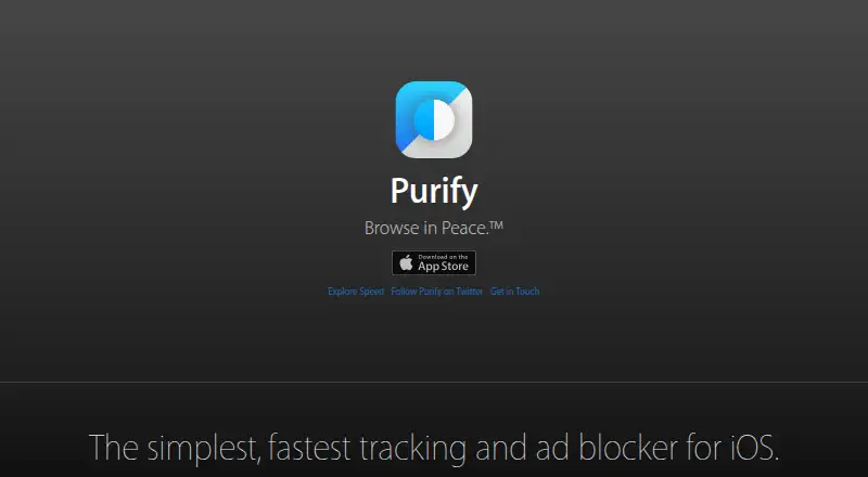 The Purify homepage