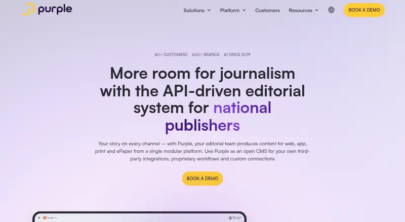 The Purple Pro homepage