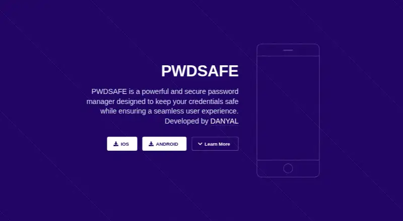 The PWDSAFE homepage